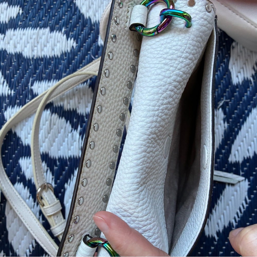 Rebecca Minkoff Off White Top Handle Crossbody Bag with Iridescent Accents - Picture 5 of 7